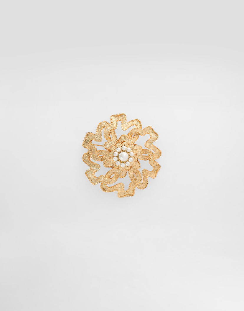 Значка Dolce & Gabbana Dolce & Gabbana Sicilian Gentlemen Gold-Tone & Faux Pearl Brooch Металик | WPR5S3W1111ZOO00