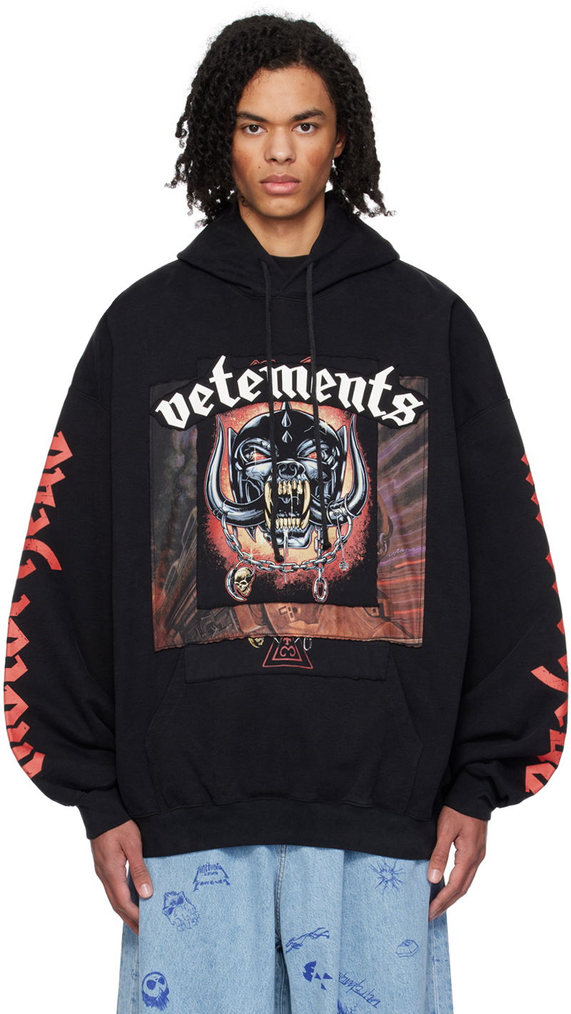 Суитчър VETEMENTS Bonded Hoodie Черно | UE64HD290BB