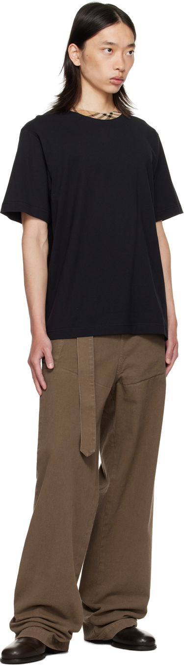 Тениска Burberry Burberry Check Trim Cotton T-Shirt Черно | 8110101, 3