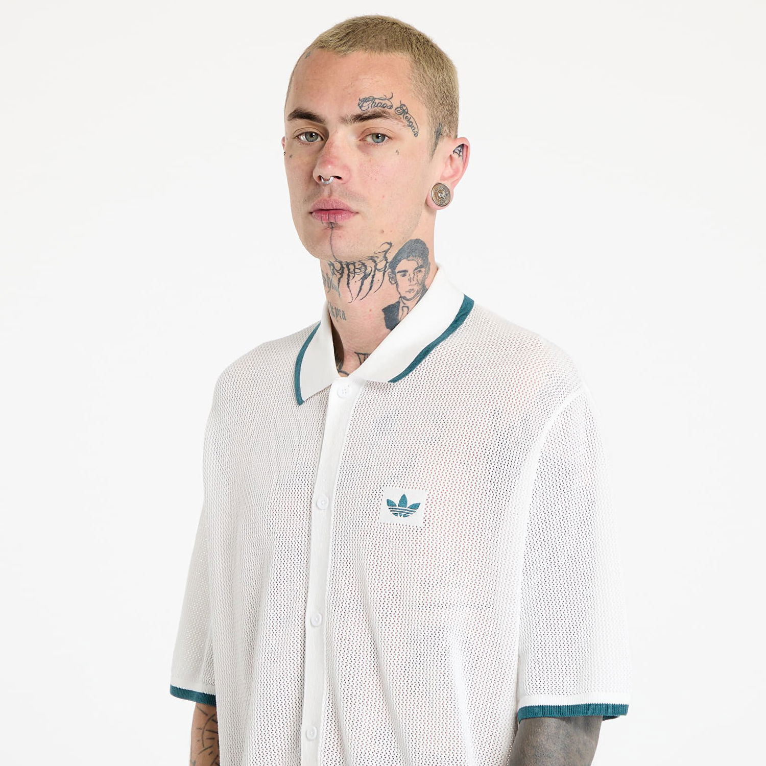 Поло тениска adidas Originals adidas Originals Button Down Knitted Polo Бяло | KC3526, 1