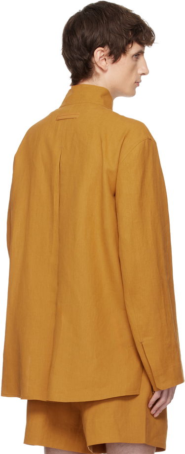 Риза ZEGNA Long Sleeve Standing Collar Button-Up Overshirt Оранжево
 | 973C59A9 SON95, 2