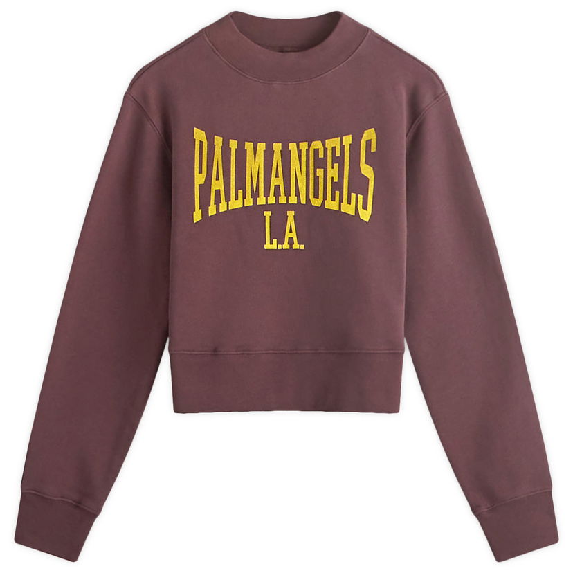 Суитчър Palm Angels College Fitted Crew Sweat Бургунди | PWBA016F24FLE0022918