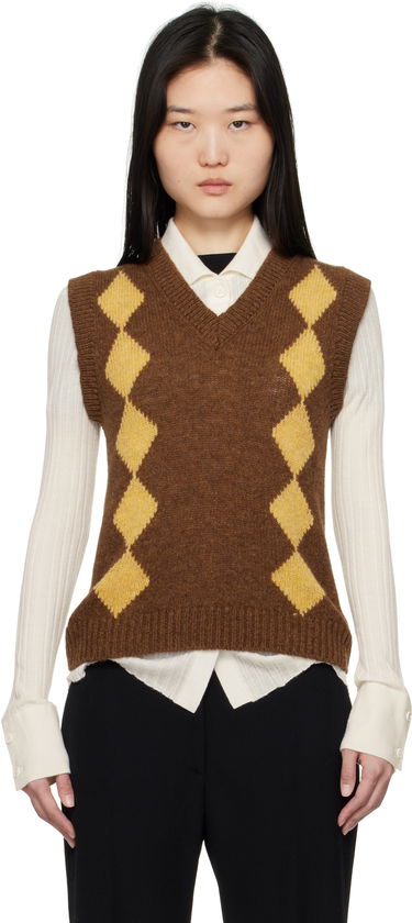 Пуловер &Daughter &Daughter Shetland Argyle Vest Кафяво | WLR2303, 0