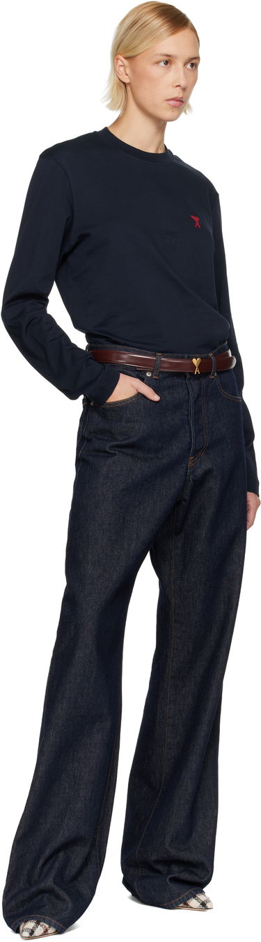 Колани AMI Ami de Coeur Heart Buckle Patent Leather Belt Бургунди | H25UBL209.AL0139, 1