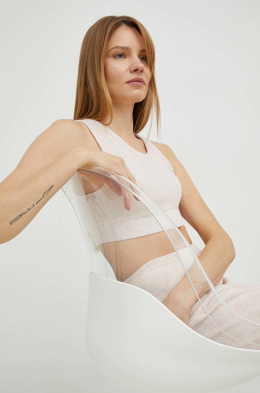 Съкратен топ American Vintage Crop Top Бежово | UKO00AE23, 0