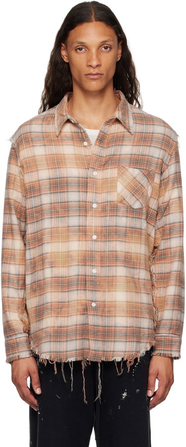 Риза R13 R13 Shredded Seam Plaid Shirt Оранжево
 | R13MR008-R389B, 0