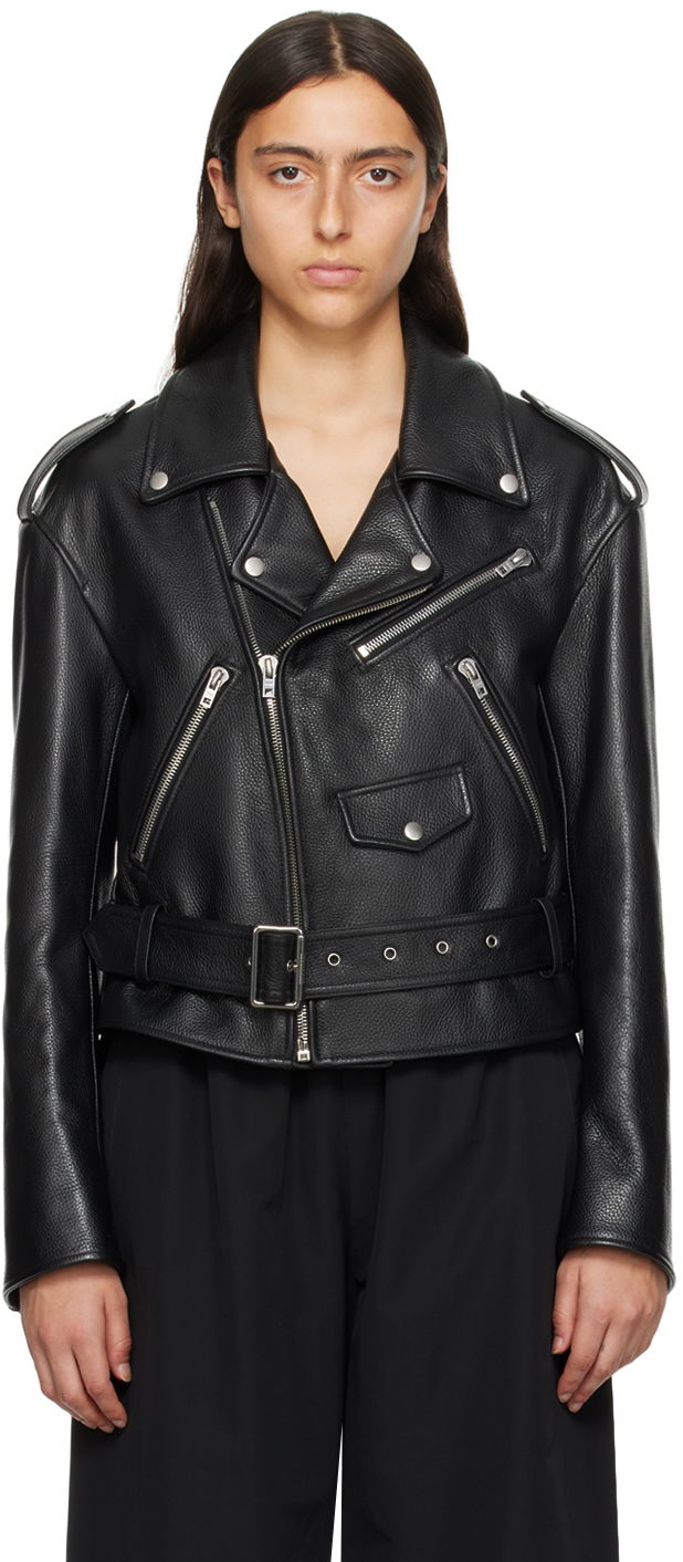 Яке бомбър We11done We11done Women's Leather Biker Jacket Черно | WD-R53-23-130-W-BK, 0