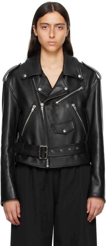 Яке бомбър We11done We11done Women's Leather Biker Jacket Черно | WD-R53-23-130-W-BK, 0