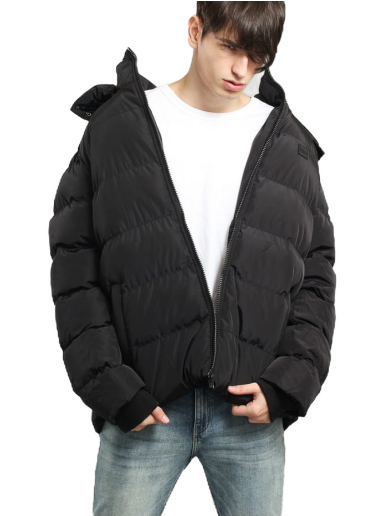 Пухо яке Urban Classics Hooded Puffer Jacket Черно | TB1807 černá