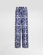 Dolce & Gabbana Majolica-Print Silk Twill Vanity Trousers