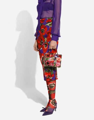 Дамска чанта Dolce & Gabbana Floral Embroidered Handbag Червено | BB5970AR1058U989, 1