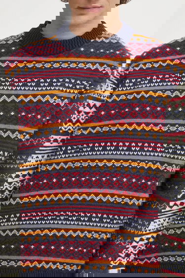 Пуловер Barbour Barbour Patchwork Fair Isle Crew Neck Sweater Многоцветен | MKN1651NY31, 3