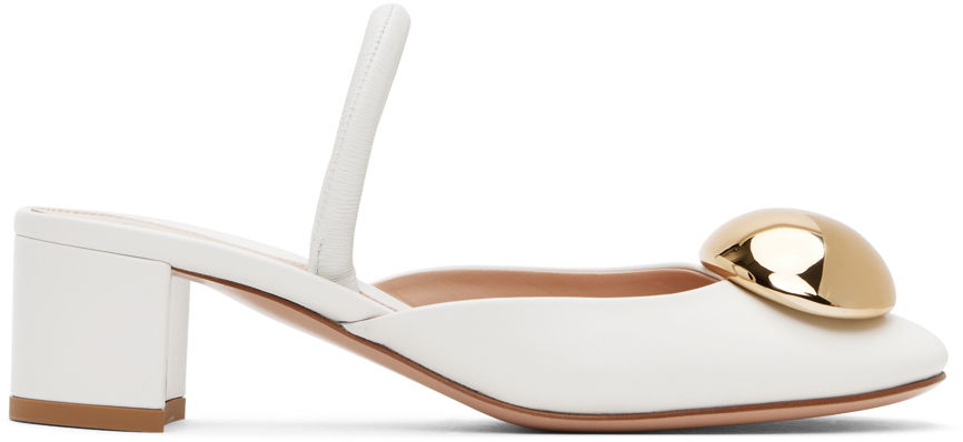 Кецове и обувки Gianvito Rossi Sphera 45 Slingback Pumps Бяло | G95456.45RIC.NXF, 0
