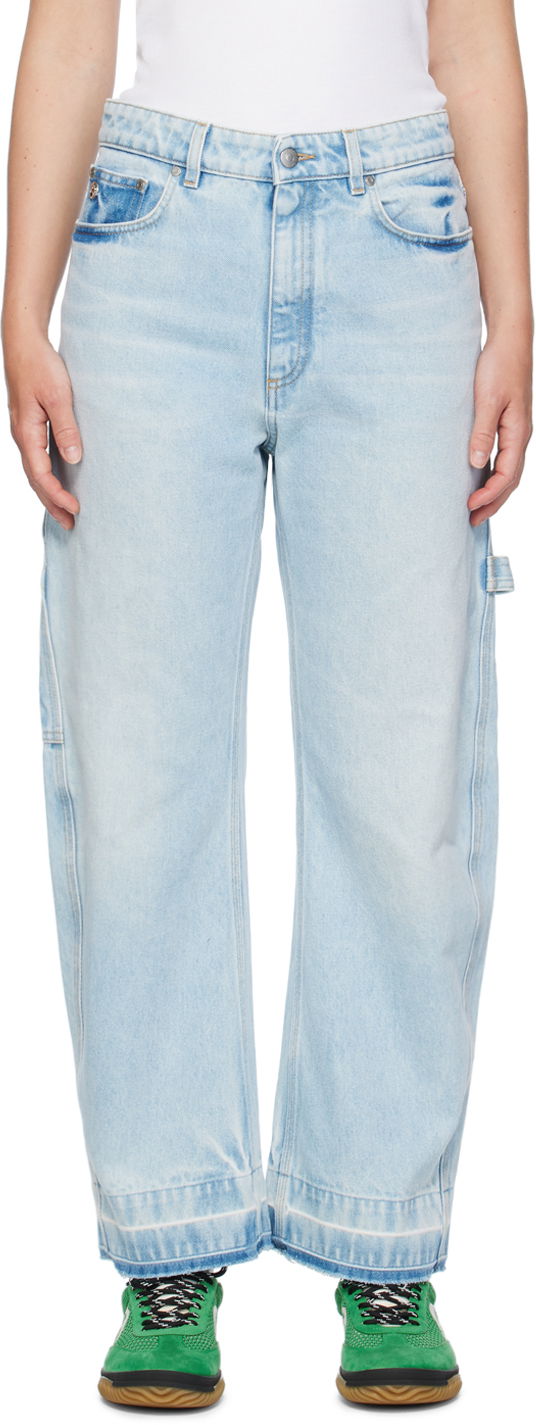 Дънки Stella McCartney Stella McCartney Wide-Leg Mid-Rise Jeans Синьо | 6D02433SPH62, 0