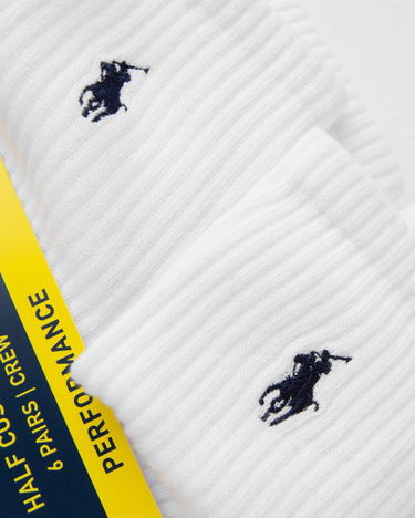 Чорапи Polo by Ralph Lauren 6-Pack Half Cushioned Performance Crew Socks Бяло | 449943676001, 1