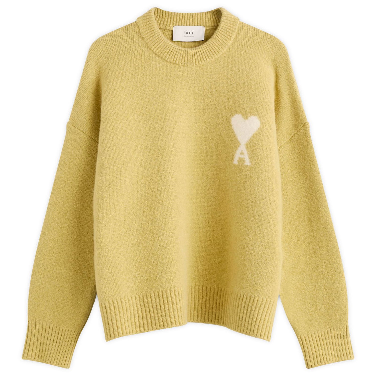 Пуловер AMI Alpaca Knit ADC Crew Neck Jumper Жълто | H25UKS836-KN0135-3993H25, 1
