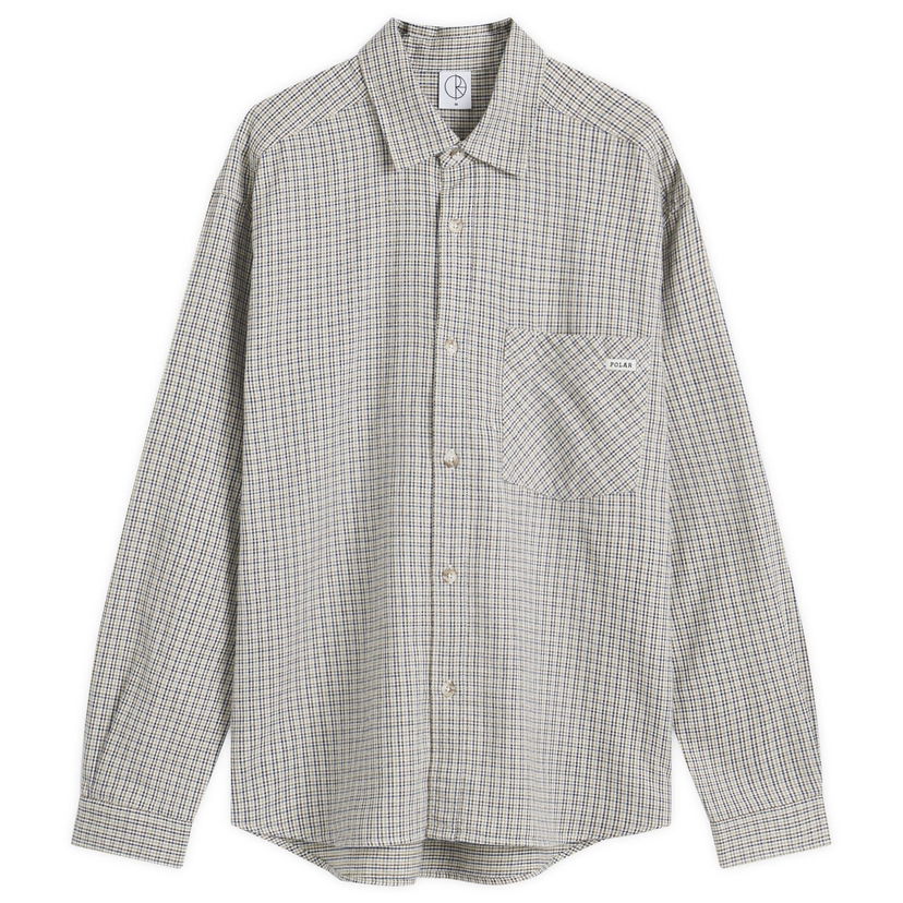 Риза Polar Skate Co. Mitchell Check Long Sleeve Shirt Creme Многоцветен | PSC-F24-44