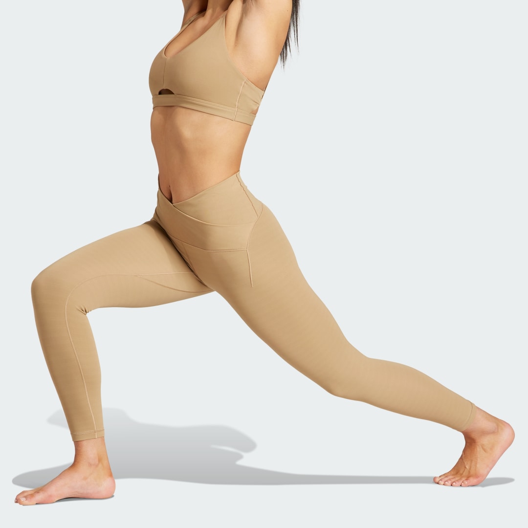 Клинове adidas Performance Yoga Studio Luxe Crossover Waistband 7/8 Leggings Бежово | IA1911, 0