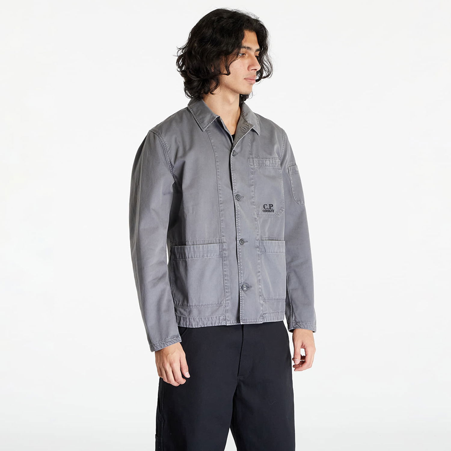 Риза C.P. Company Military Twill Emerized Workwear Shirt Сиво | 15CMSH295A006409G-960, 0