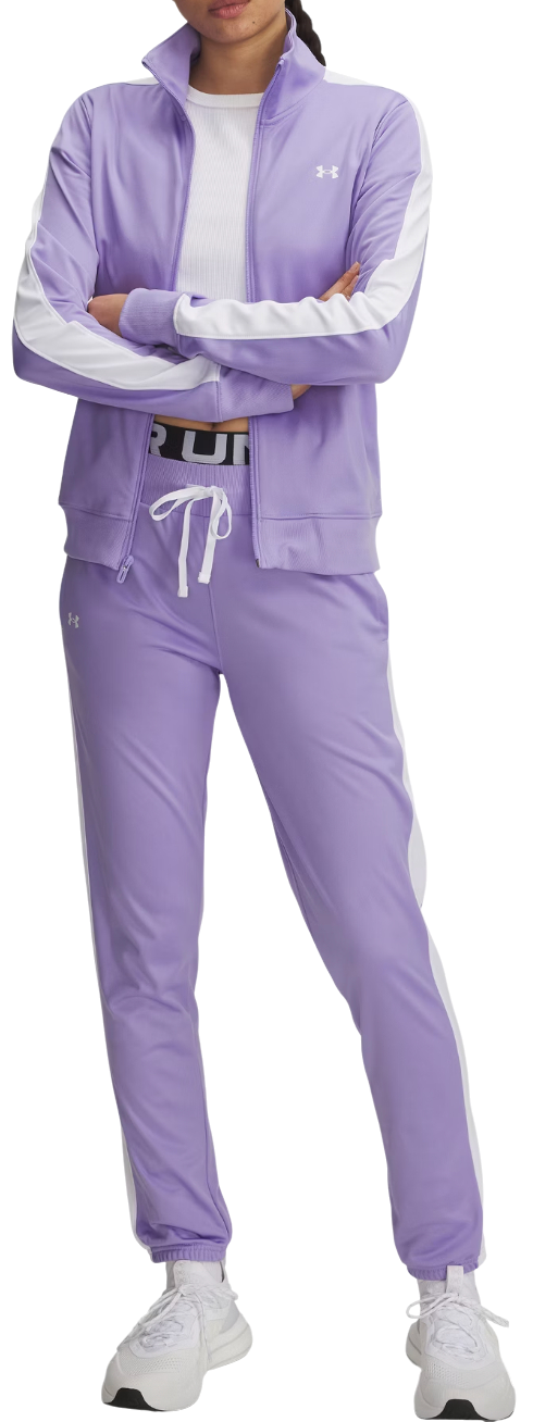 Tricot Full-Zip Tracksuit with Contrast Stripes