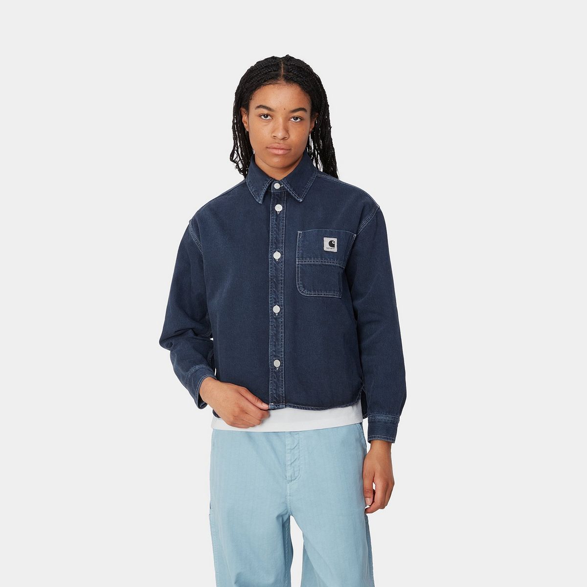 Риза Carhartt WIP Georgia Denim Shirt Jacket Синьо | I033747_9, 0