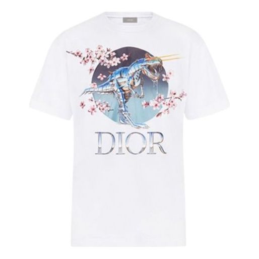 Тениска Dior Sorayama Crossover Sakura Dragon Print T-Shirt Бяло | 933J602B0533-085