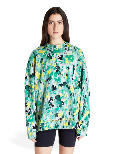 Суитчър adidas Performance Stella McCartney x Floral Print Sweatshirt Зелено | HG1932