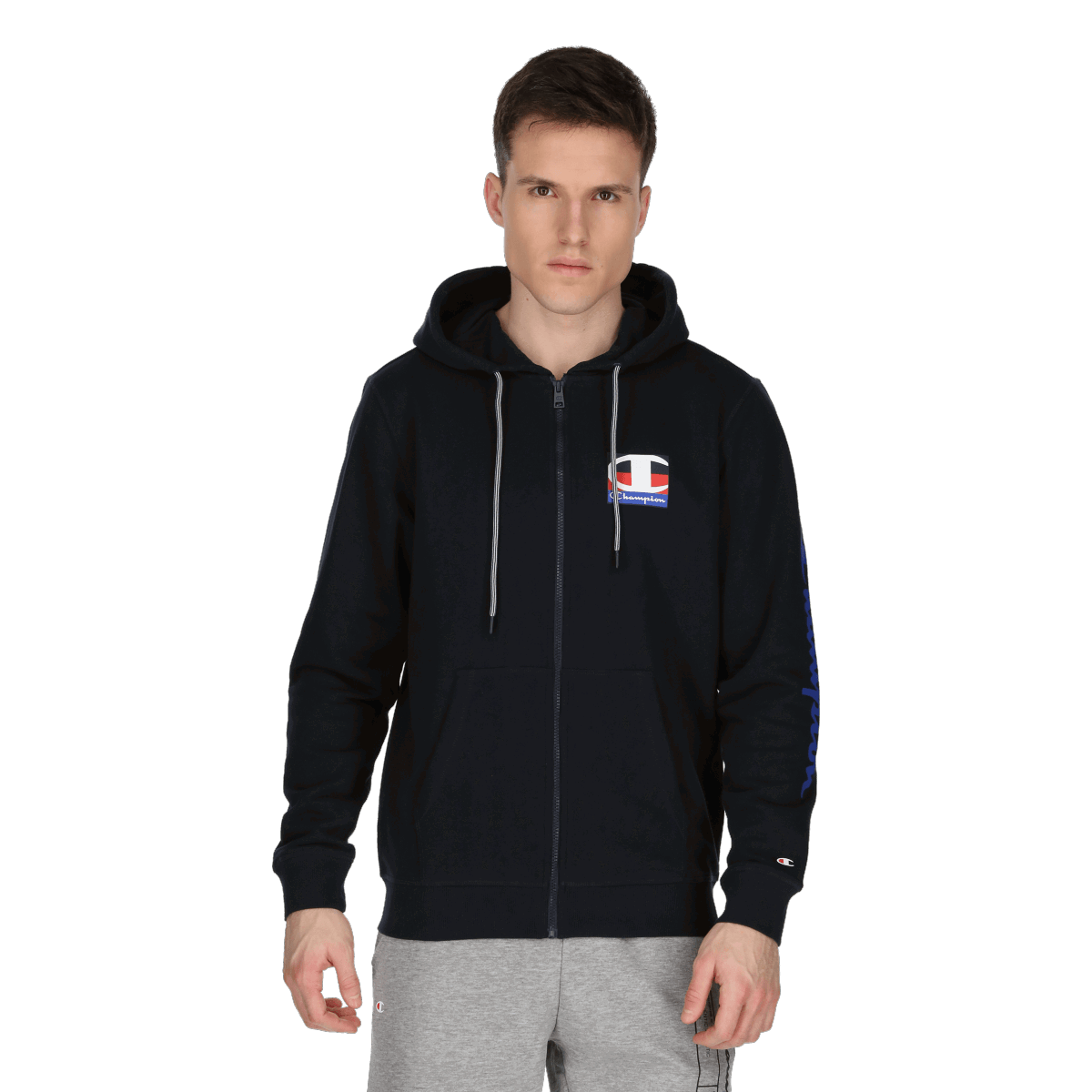 Суитчър Champion COLOR BLOCK Full-Zip Hooded Sweatshirt Тъмно синьо | 218238-BS501, 0