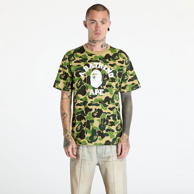 A BATHING APE Abc Camo College Tee Green