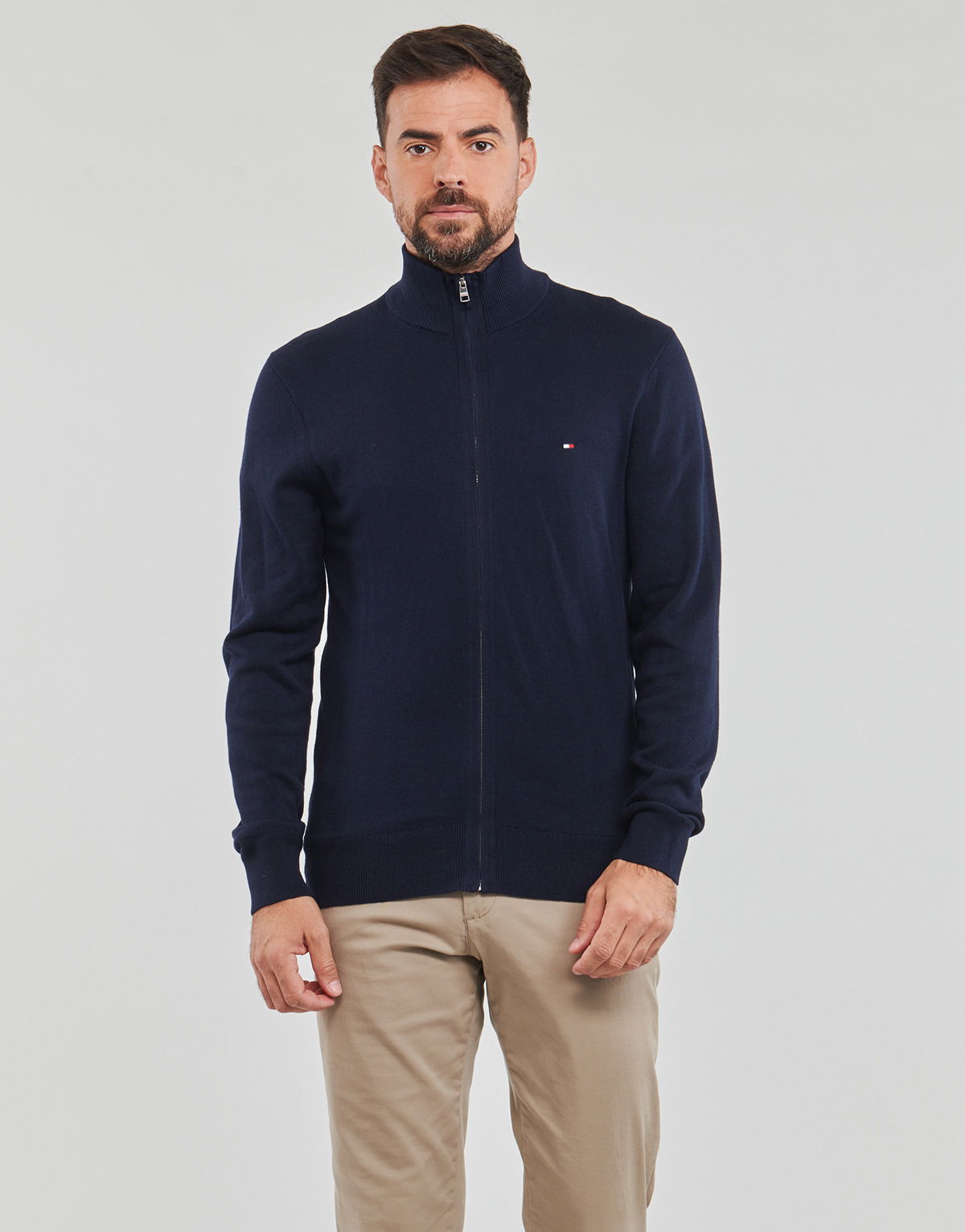 Пуловер Tommy Hilfiger PIMA ORG CTN CASHMERE ZIP THRU Тъмно синьо | MW0MW28050-DW5, 1