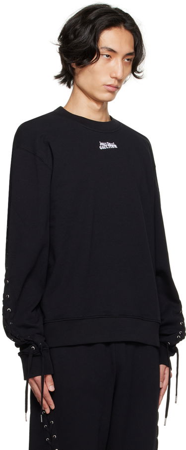 Суитчър Jean Paul Gaultier Gaultier The Lace-Up Sweatshirt Черно | 23/12-U-SW024B-J033-00, 1
