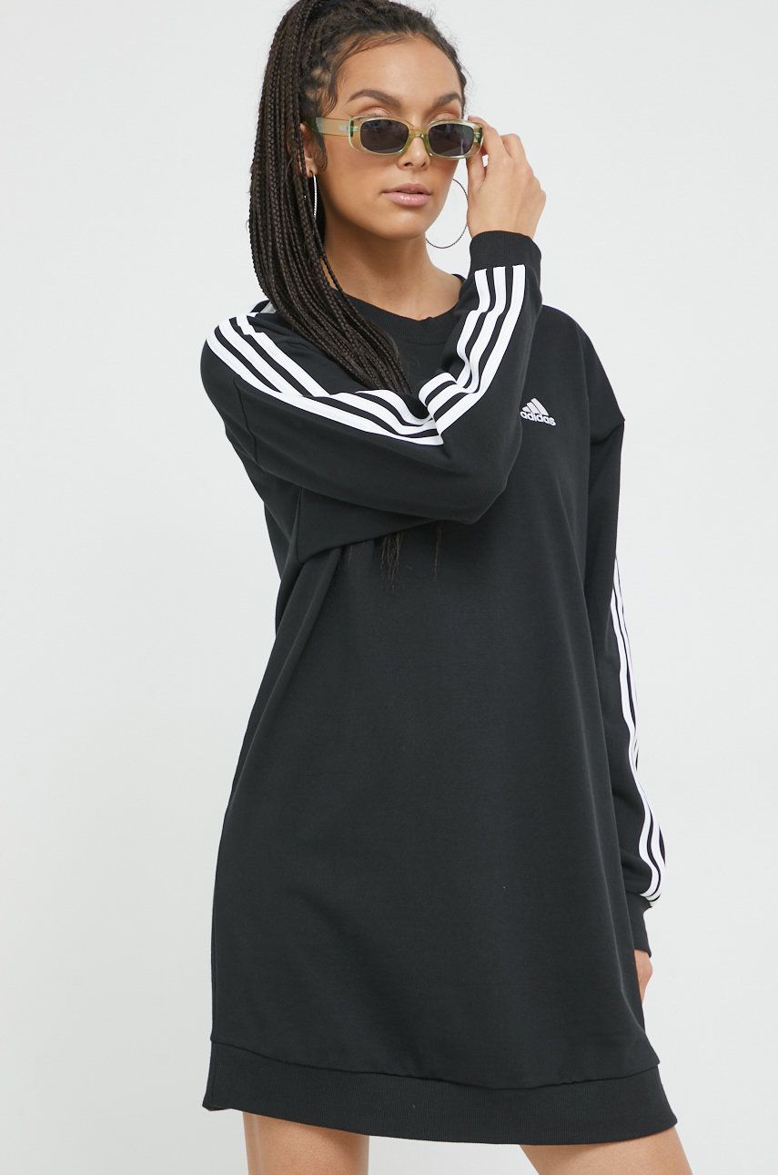 Pокля adidas Originals Three Stripe Sweatshirt Dress Черно | HL4429, 0