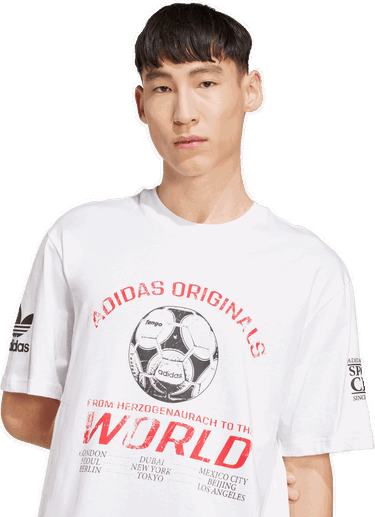 Тениска adidas Performance From Herzogenaurach To The World Graphic Tee Бяло | JX3065, 4