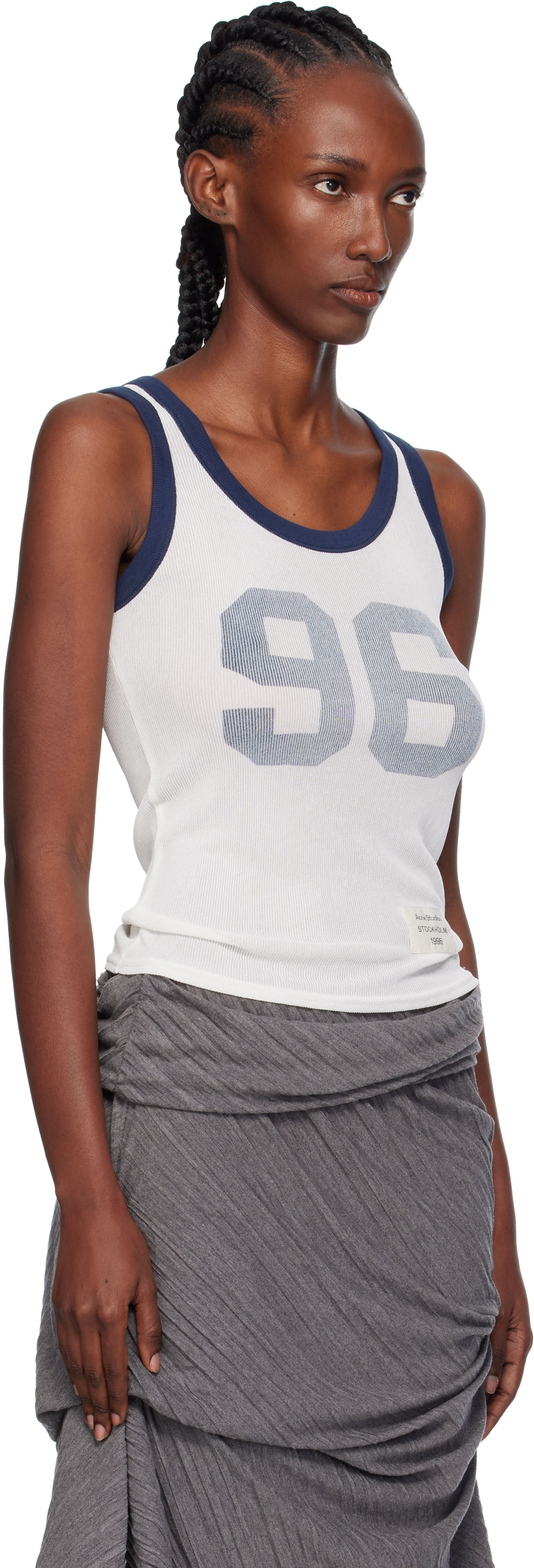 Потник Acne Studios Acne Studios Ribbed '96 Tank Top Бяло | AL0479-, 1
