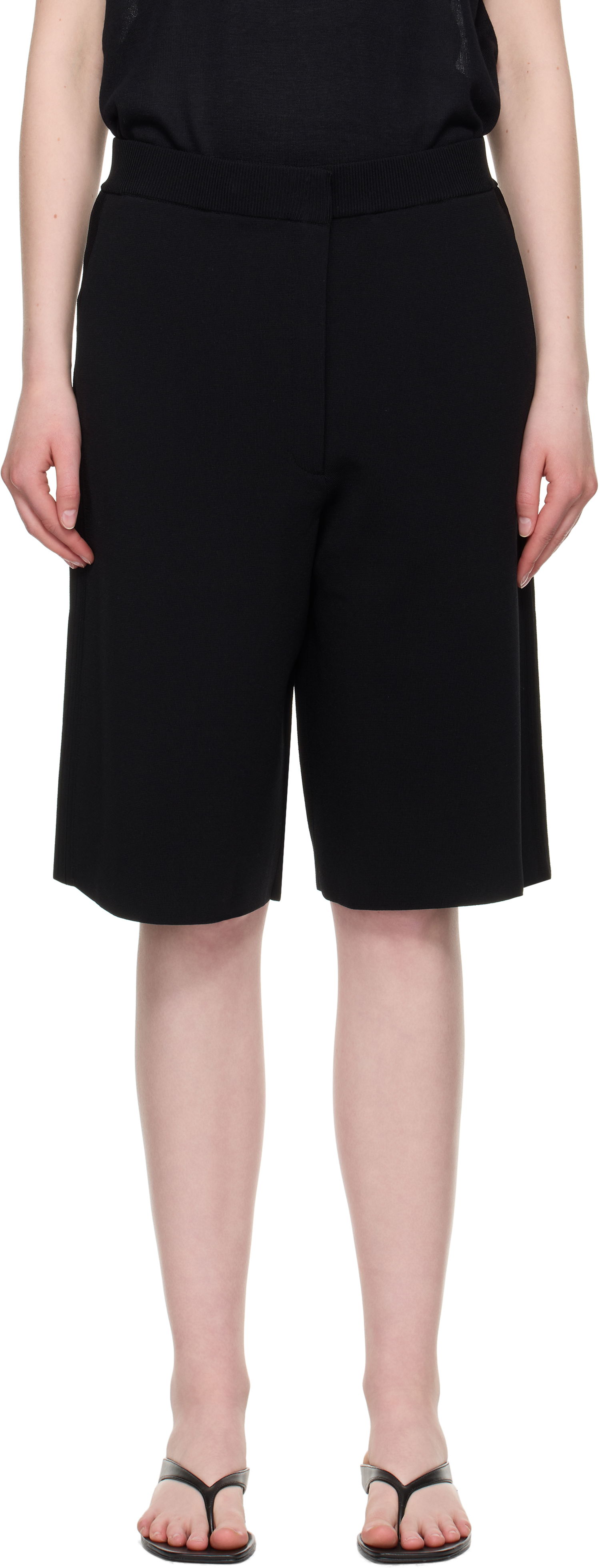 Къси панталони TOTEME TOTEME Knit Shorts Черно | 253-WRB0305-YA0187, 0