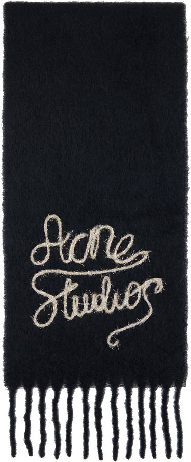 Шал Acne Studios Wool Logo Scarf Черно | CA0400-, 0