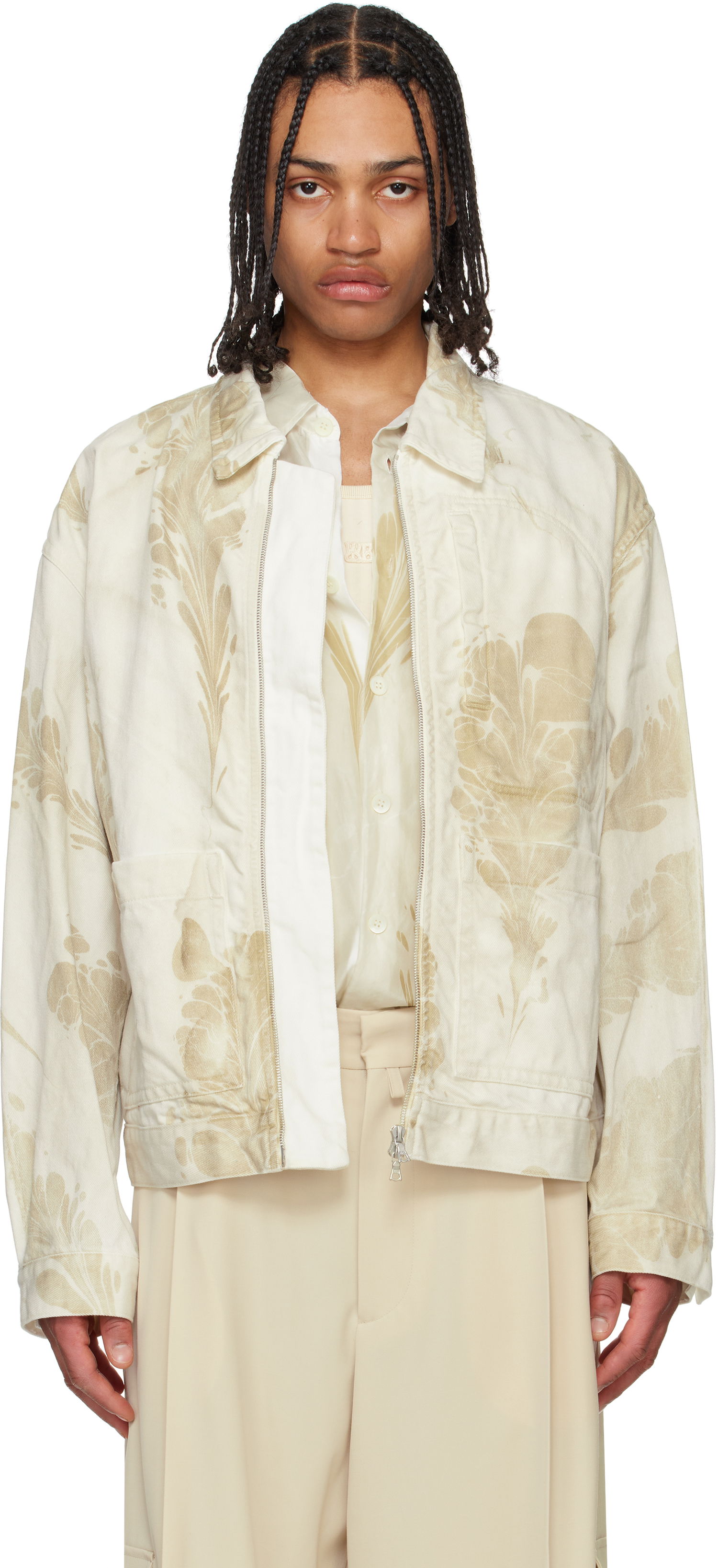 Яке бомбър Dries Van Noten Dries Van Noten Printed Jacket Бежово | 251-020550-1556, 0