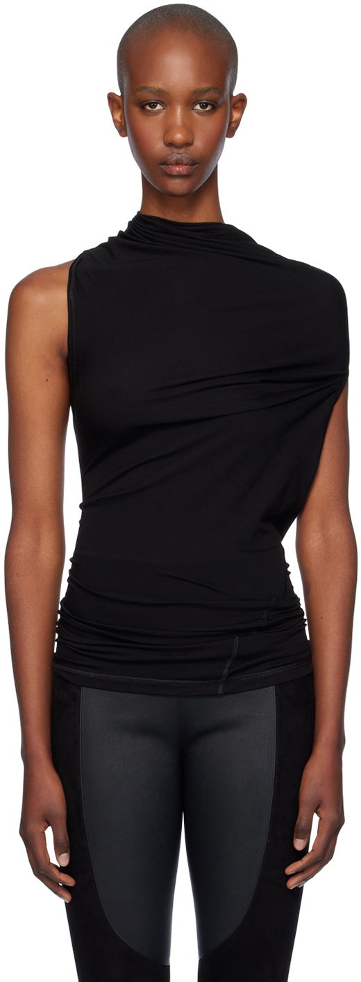 Потник Helmut Lang Helmut Lang Sleeveless Draped Top Черно | O07HW507