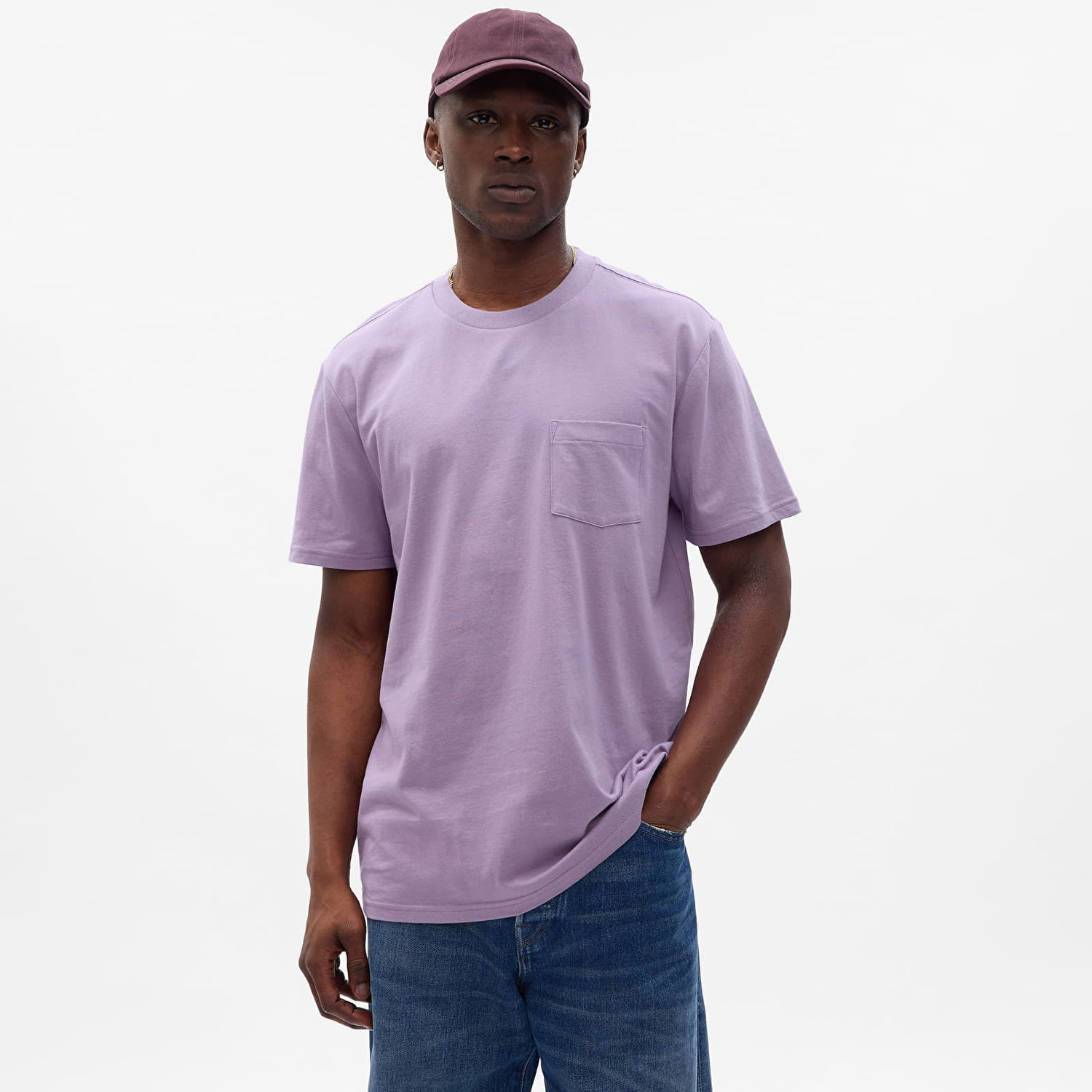 Тениска GAP Basic Pocket Tee Amethyst Лилаво | 878111-54, 0