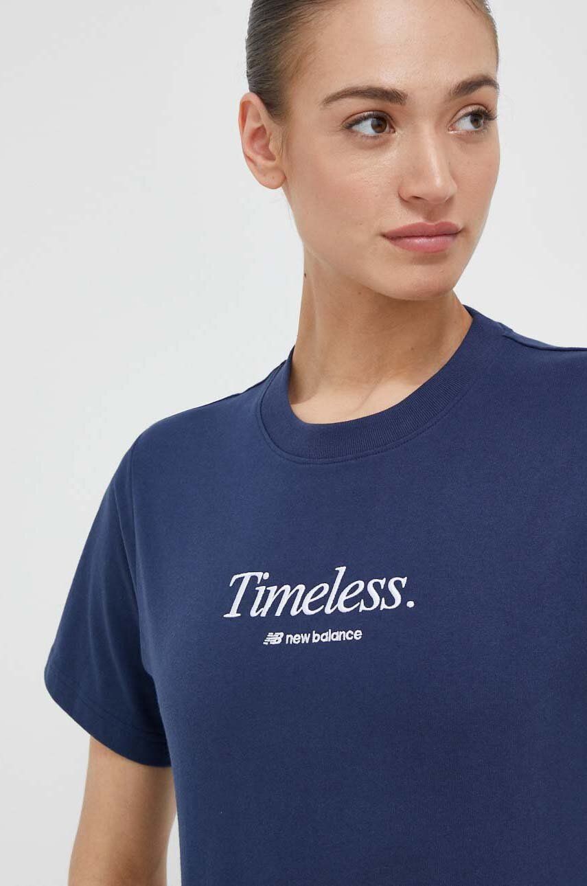 Тениска New Balance Cotton T-shirt Тъмно синьо | WT31551NNY, 0