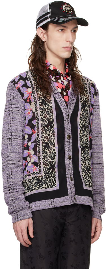 Пуловер Anna Sui Floral Print Cardigan Лилаво | M1123A30, 1