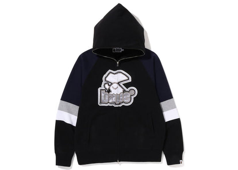 Суитчър BAPE BAPE Hockey Graphic Relaxed Fit Full Zip Hoodie Black Черно | 1I80-115-004