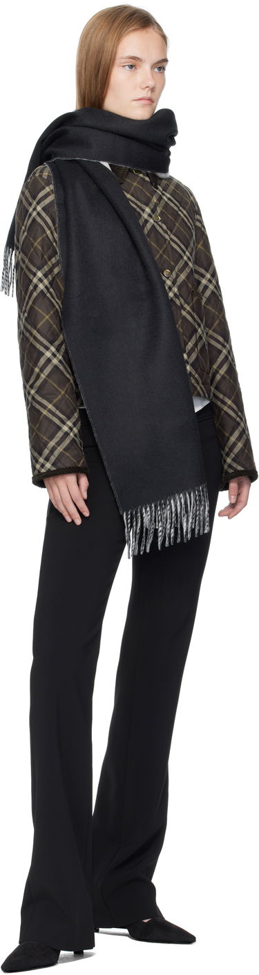Шал Burberry Burberry Cashmere Scarf with Houndstooth Fringe Черно | 8110021, 2
