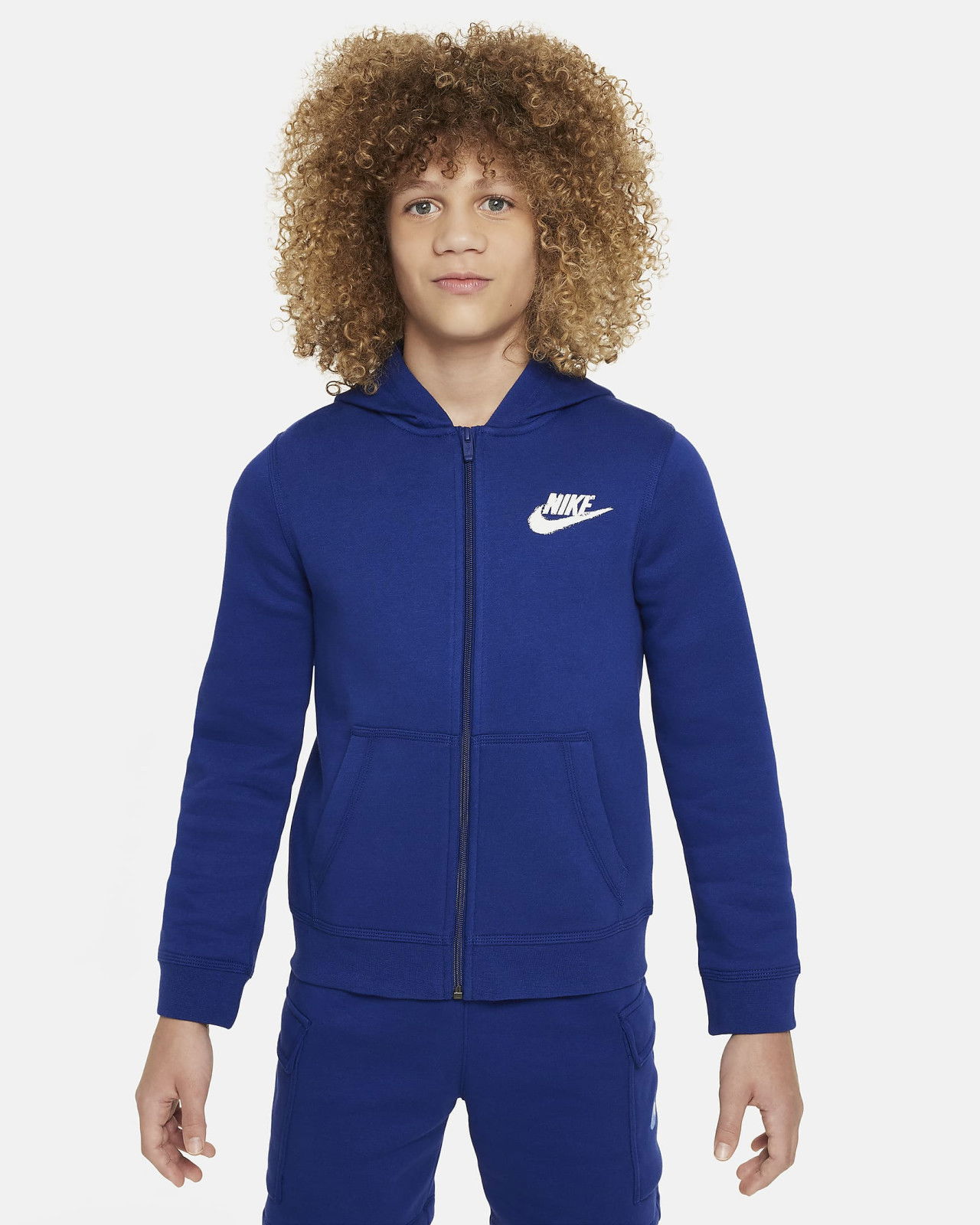 Суитчър Nike NSW Fleece Full-Zip Hoodie Синьо | FZ4716-455, 0