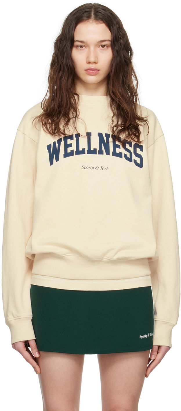 Суитчър Sporty & Rich 'Wellness' Sweatshirt Бежово | CRAW2366CR, 0