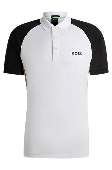 BOSS Active Colour-Blocked Polo Shirt with Mesh Inserts