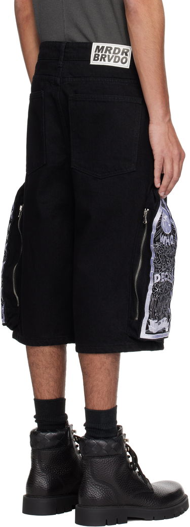 Къси панталони Who Decides War Who Decides War Denim Shorts with Side Embroidery Черно | 1121010002SS25, 2