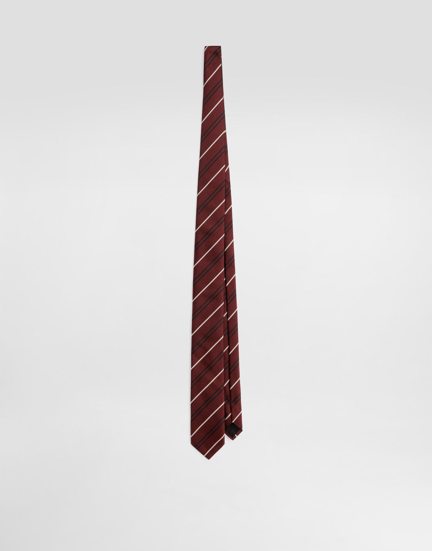 Аксесоари Dolce & Gabbana Dolce & Gabbana Jacquard Striped Tie Бургунди | GT149EG0JRYR1535, 0