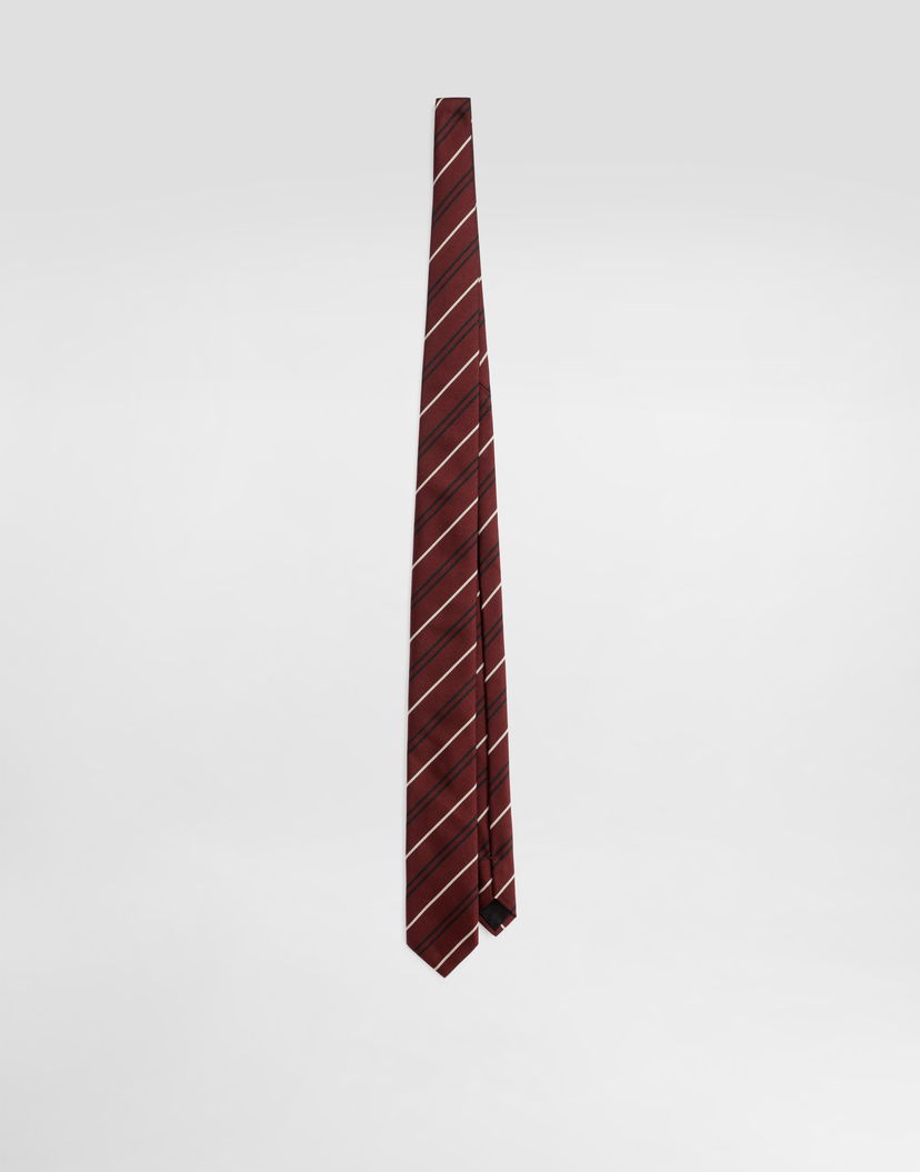 Аксесоари Dolce & Gabbana Dolce & Gabbana Jacquard Striped Tie Бургунди | GT149EG0JRYR1535