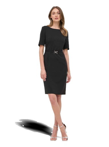 Pокля BOSS Belted Business Dress in Responsibly Sourced Virgin Wool Черно | 50490041